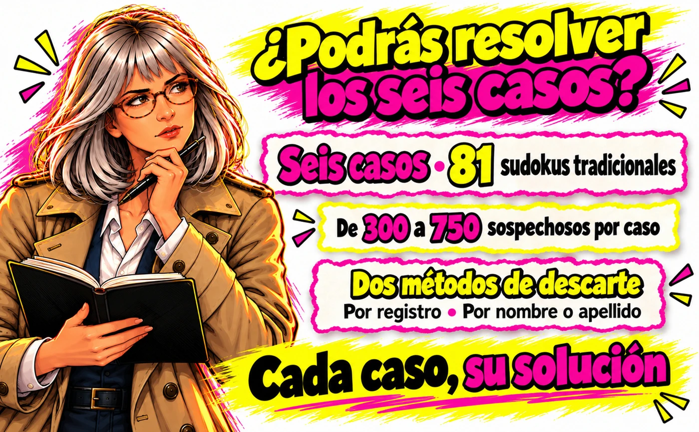 Contenido del libro: seis casos y 81 sudokus